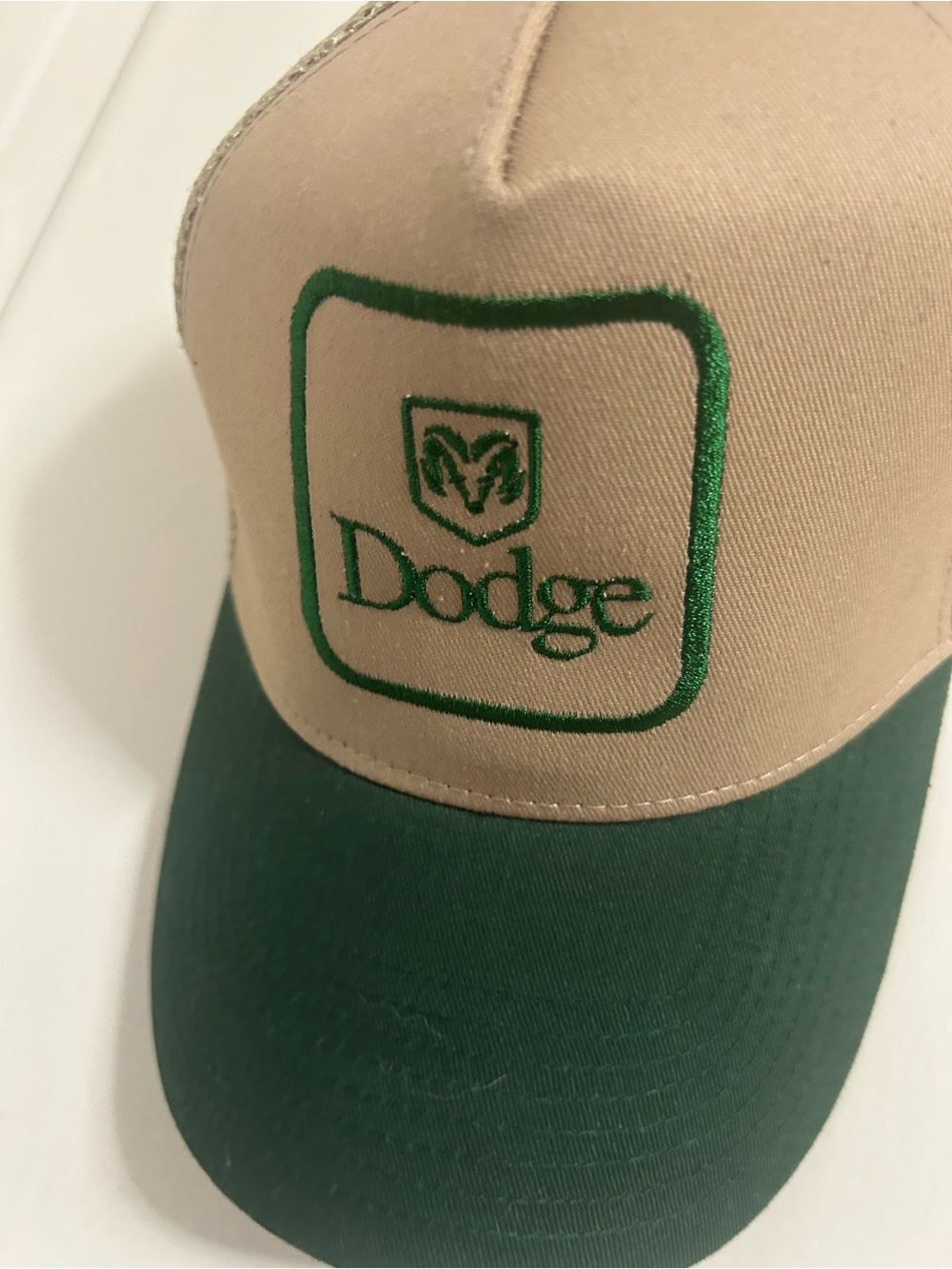 Dodge Two-Tone Tan and Green Trucker Cap